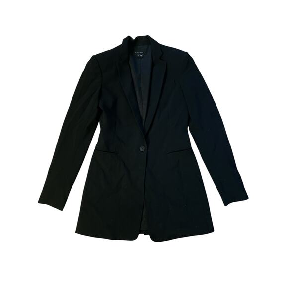 Theory Jackets & Blazers - Women 0 Theory Marcela Urban Wool Black Blazer Jacket Coat Suit Work Career